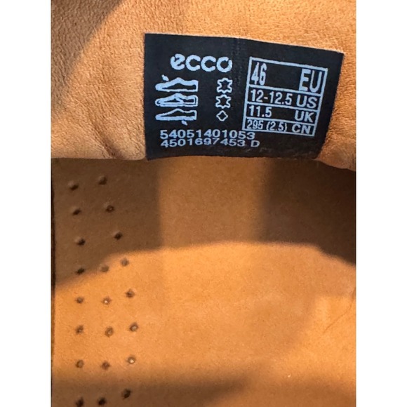 ECCO Leather Loafers Extra Width Brown Casual Slip On Shoes - Picture 6 of 7